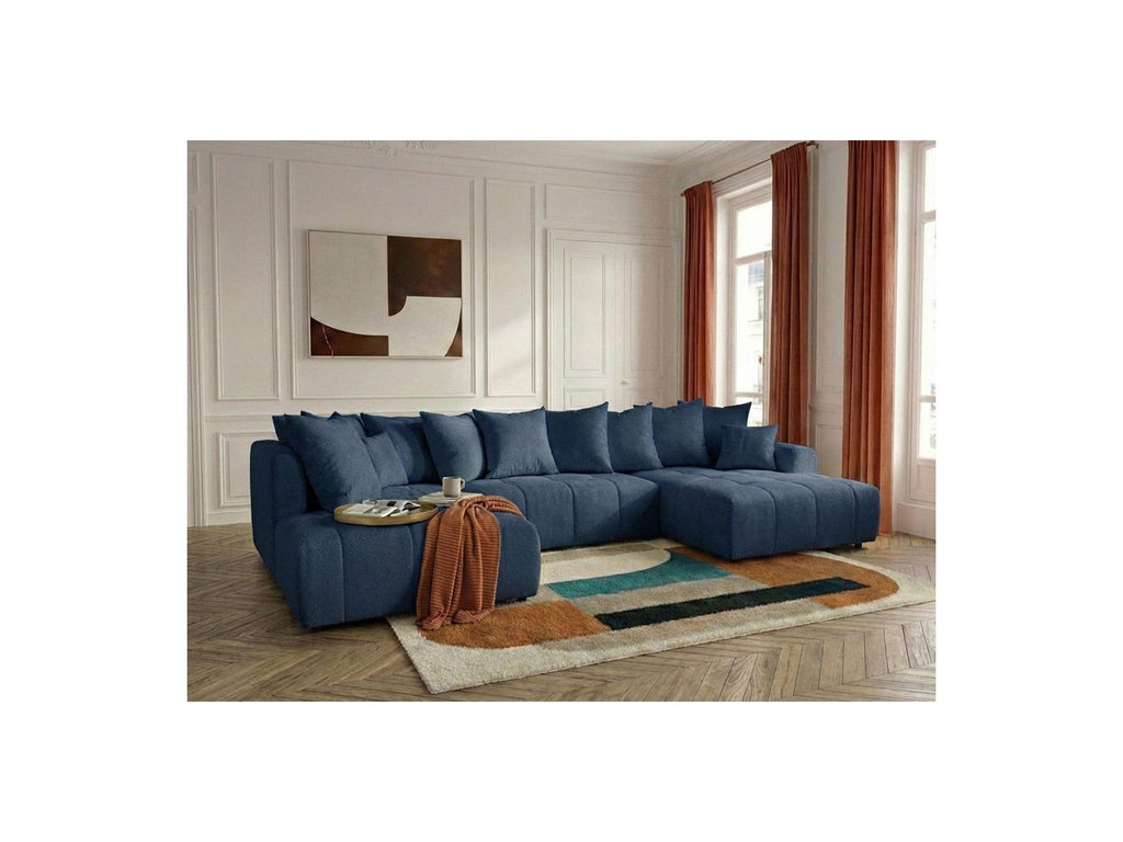 Roxelane - Canapé Panoramique Convertible - Tissu Chiné - Angle Droit