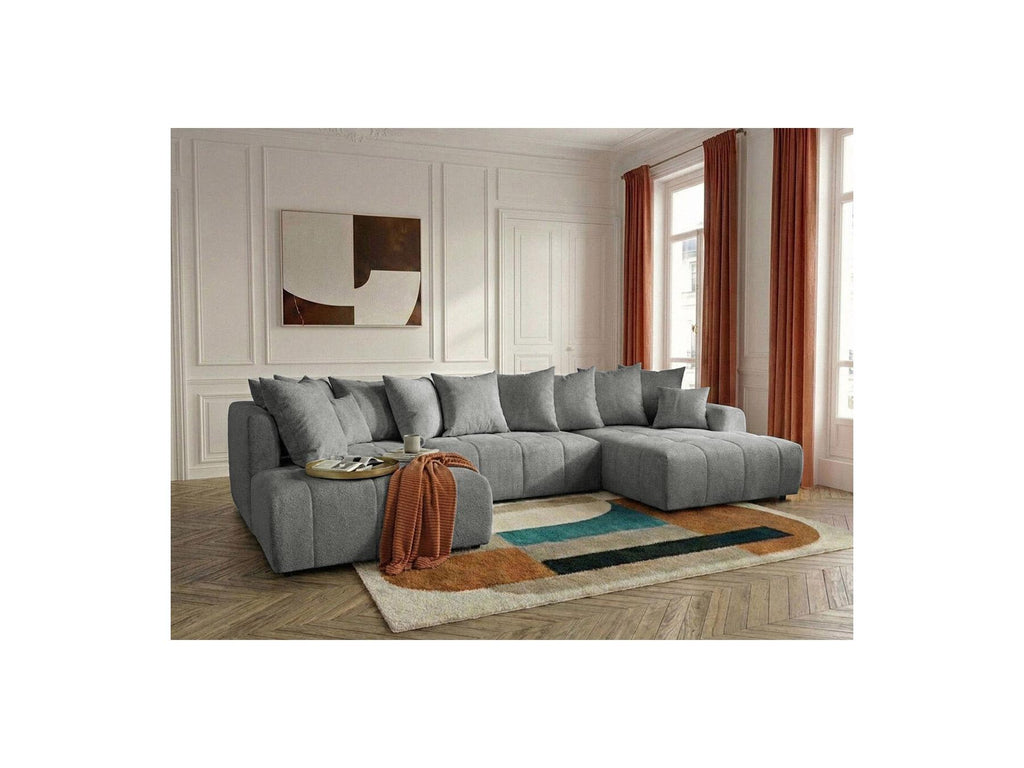 Roxelane - Canapé Panoramique Convertible - Tissu Chiné - Angle Droit