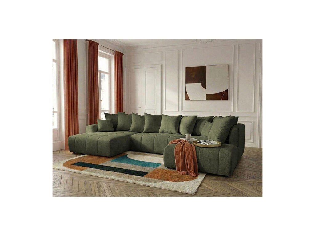 Roxelane - Canapé Panoramique Convertible - Tissu Chiné - Angle Gauche