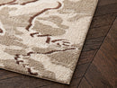 Elvia - Tapis Poils Longs - Motif Abstrait - Beige