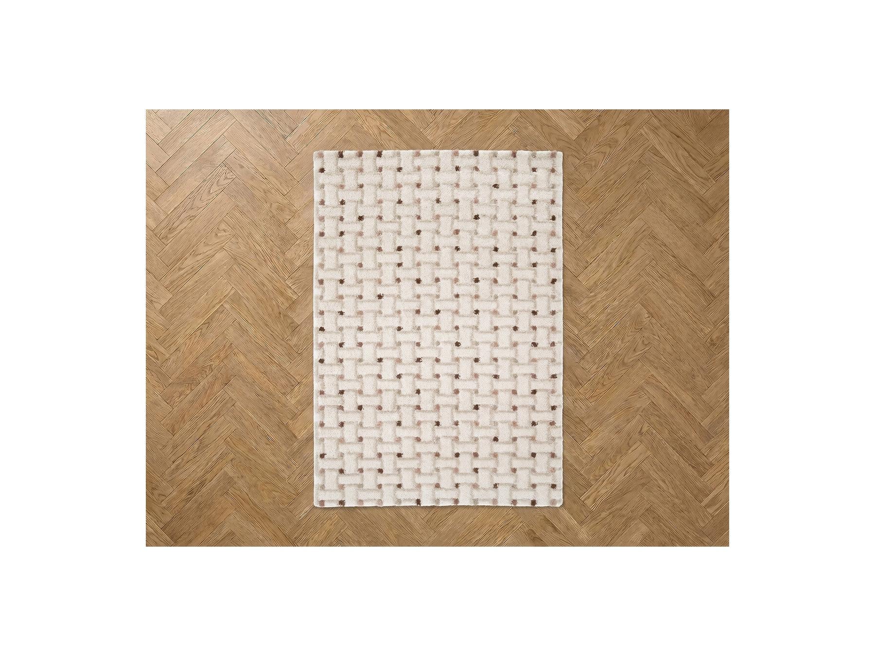 Mizai - Long Pile Rug - Graphic Pattern - Beige