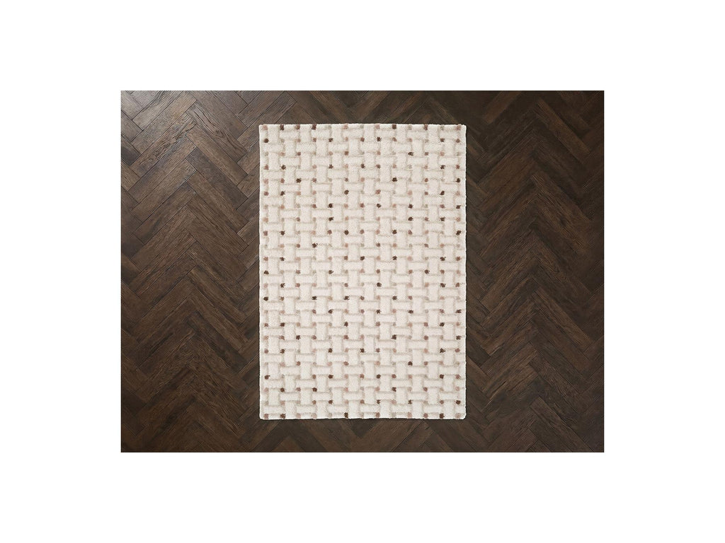 Mizai - Long Pile Rug - Graphic Pattern - Beige