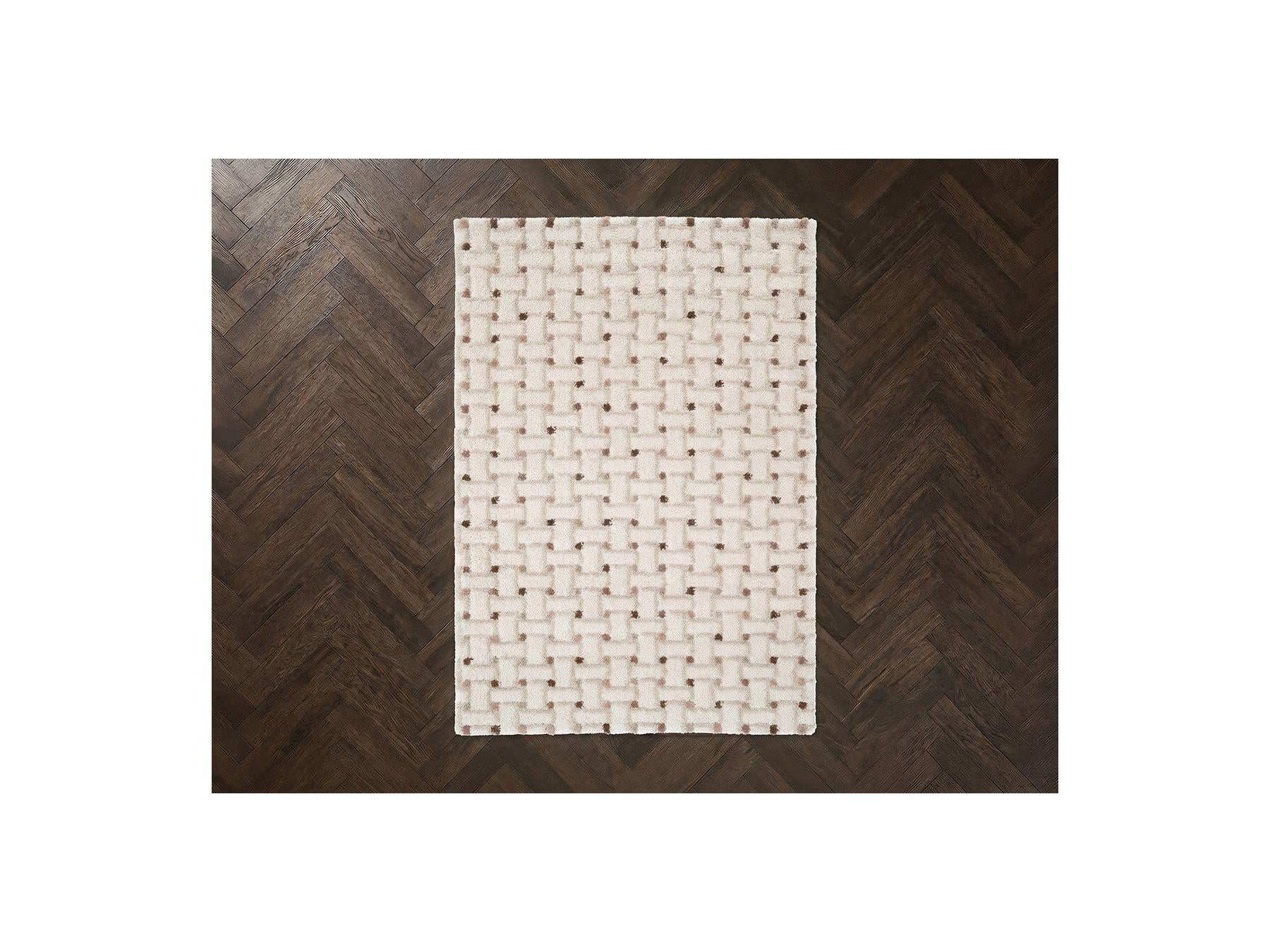 Mizai - Long Pile Rug - Graphic Pattern - Beige