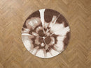 Mocca - Tapis Rond Poils Longs - Motif Abstrait