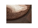 Mocca - Round Long Pile Rug - Abstract Pattern