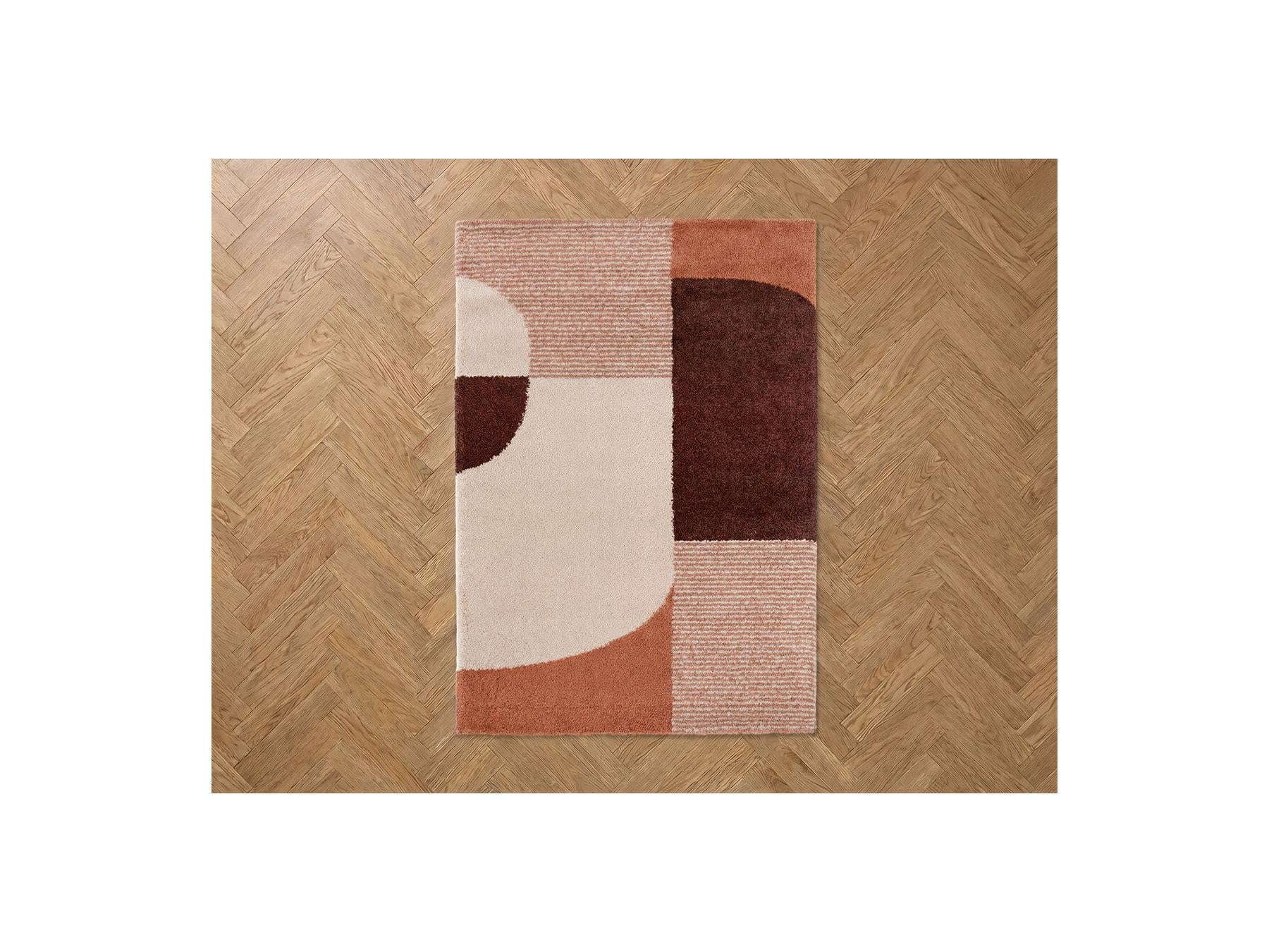 Sorella - Long Pile Rug - Graphic Pattern - Beige