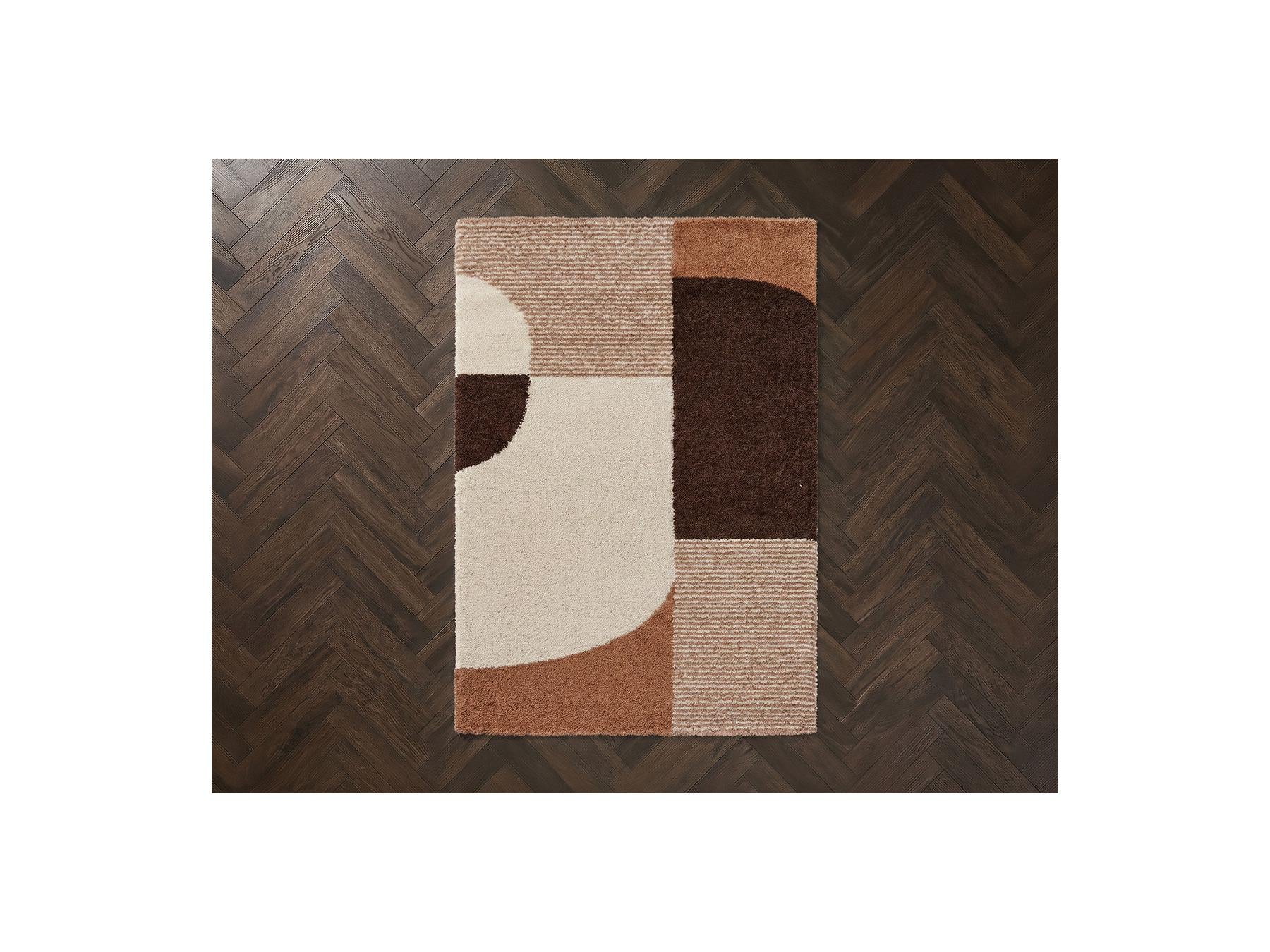Sorella - Long Pile Rug - Graphic Pattern - Beige