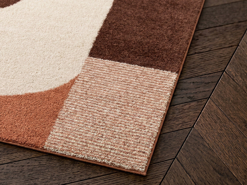 Sorella - Tapis Poils Longs - Motif Graphique - Beige