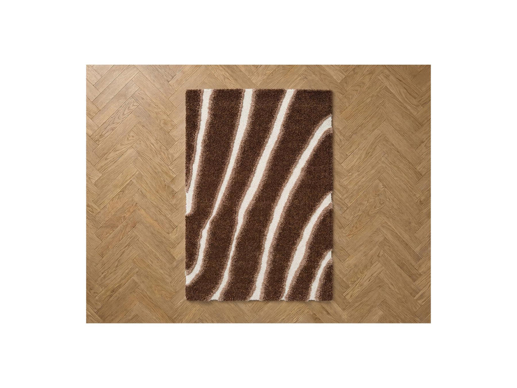 Tirasu - Long Pile Rug - Abstract Pattern - Brown