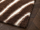 Tirasu - Tapis Poils Longs - Motif Abstrait - Marron