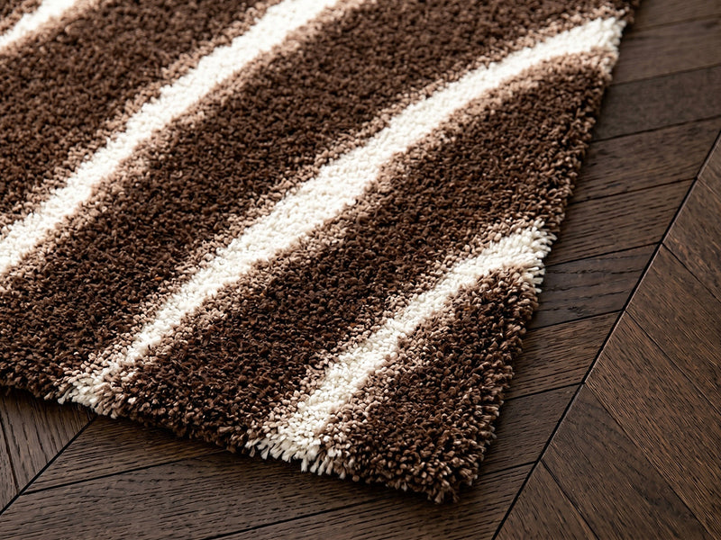 Tirasu - Tapis Poils Longs - Motif Abstrait - Marron
