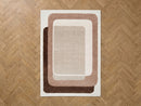 Kare - Tapis Poils Longs - Motif Graphique - Marron
