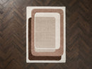 Kare - Tapis Poils Longs - Motif Graphique - Marron