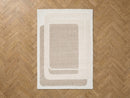 Kare - Tapis Poils Longs - Motif Graphique - Beige