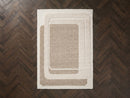 Kare - Tapis Poils Longs - Motif Graphique - Beige