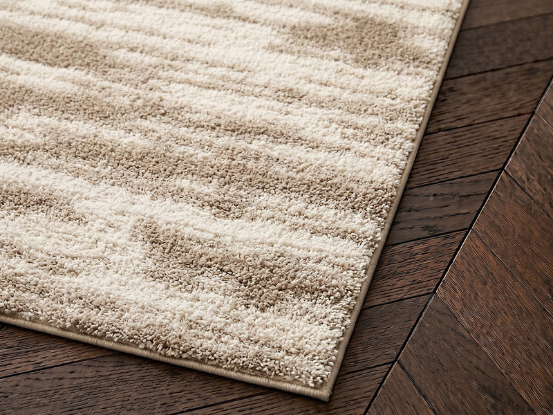Telira - Tapis Poils Longs - Motif Abstrait - Marron