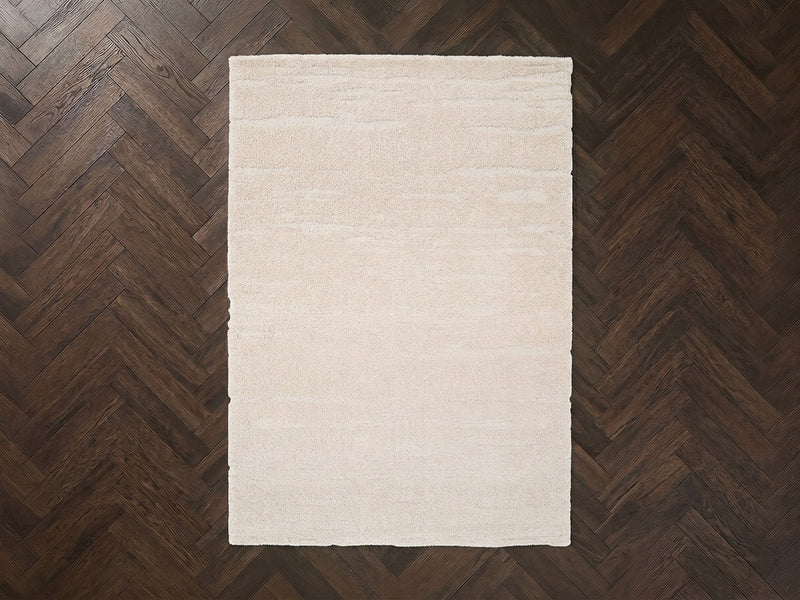 Telira - Tapis Poils Longs - Motif Abstrait - Beige