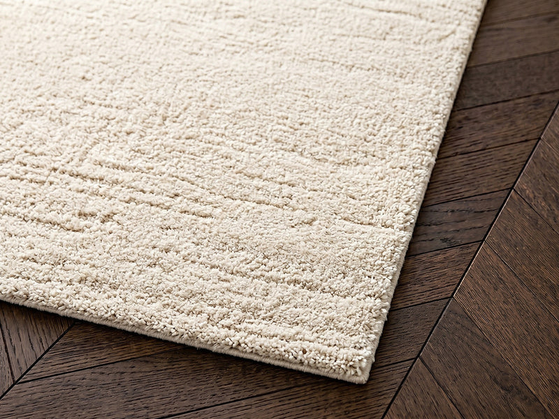 Telira - Tapis Poils Longs - Motif Abstrait - Beige