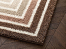 Lyzzo - Tapis Poils Longs - Motif Graphique - Marron