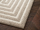 Lyzzo - Tapis Poils Longs - Motif Graphique - Crème
