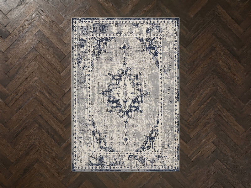 Minerva - Tapis Poils Ras - Vintage - Gris