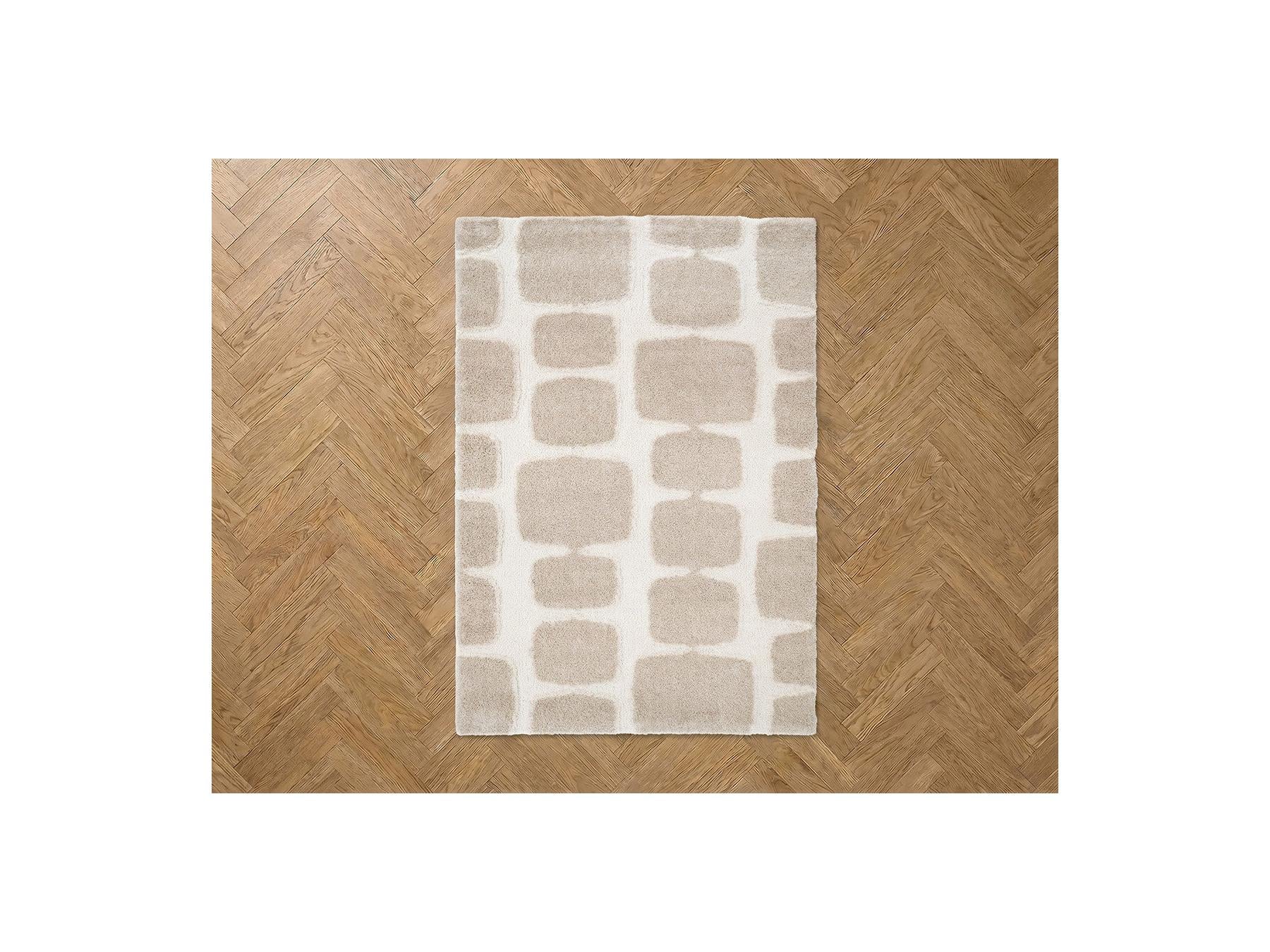 Chino - Long Pile Rug - Abstract Pattern - Beige