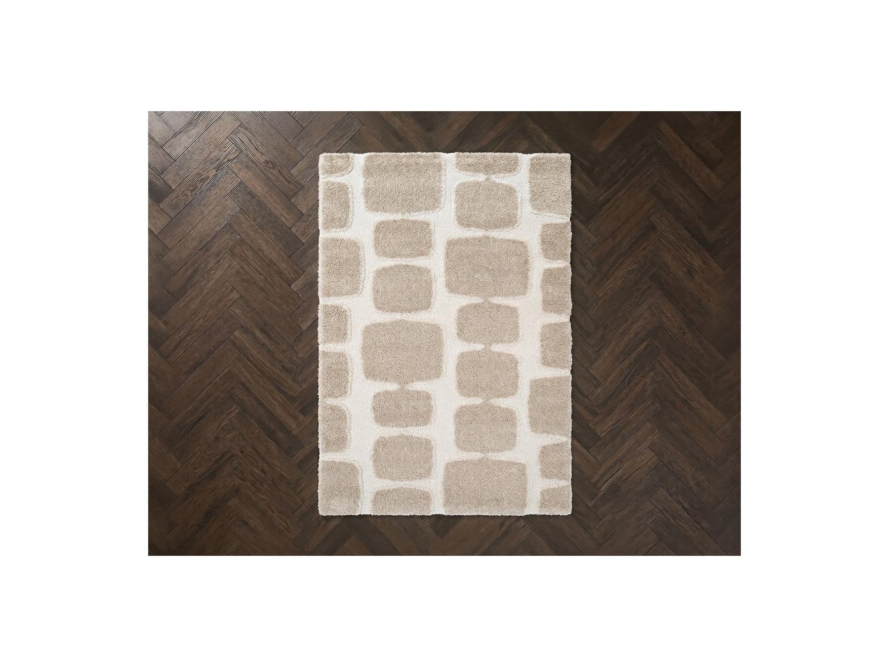 Chino - Long Pile Rug - Abstract Pattern - Beige