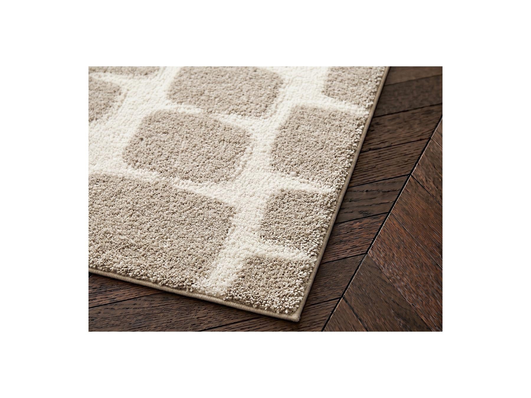 Chino - Long Pile Rug - Abstract Pattern - Beige