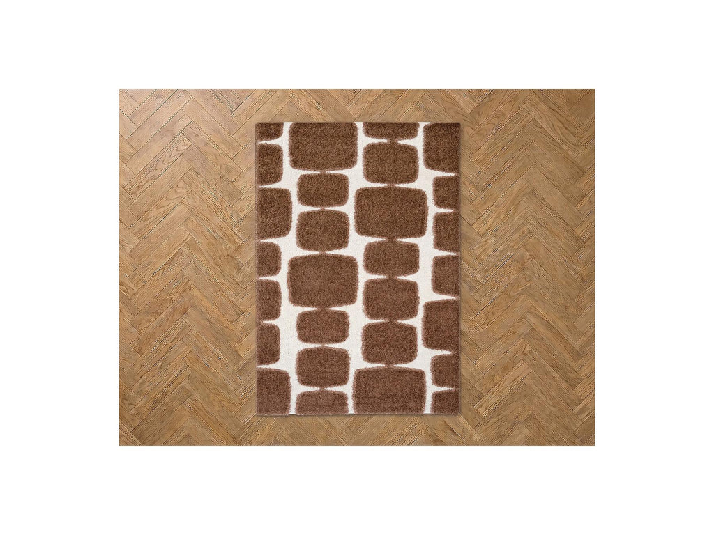 Chino - Long-Pile Rug - Abstract Pattern - Brown