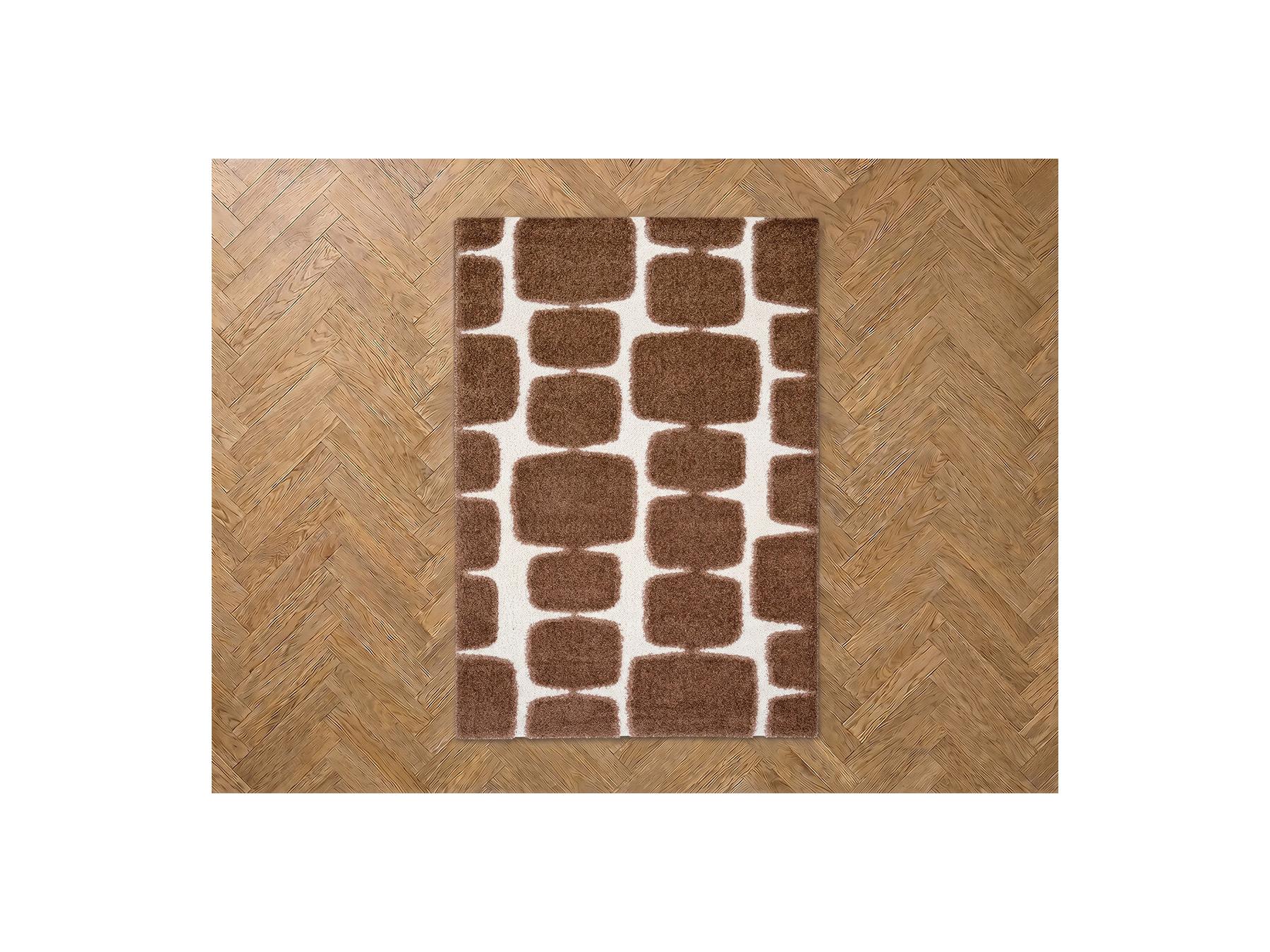 Chino - Long-Pile Rug - Abstract Pattern - Brown