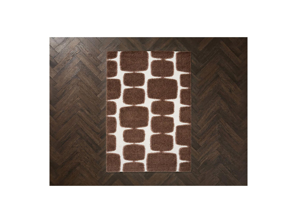 Chino - Long-Pile Rug - Abstract Pattern - Brown