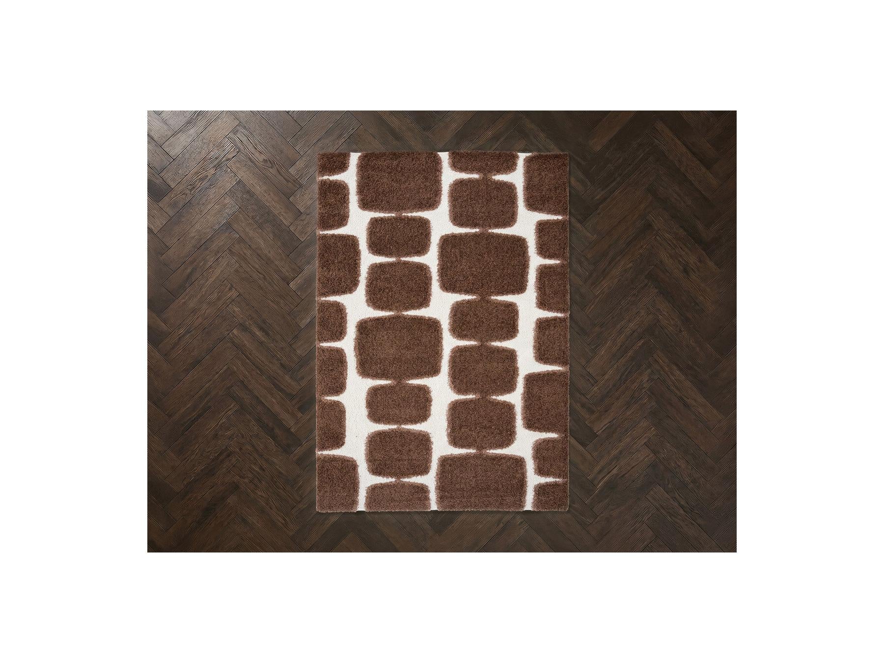 Chino - Long-Pile Rug - Abstract Pattern - Brown