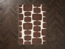Chino - Tapis Poils Longs - Motif Abstrait - Marron