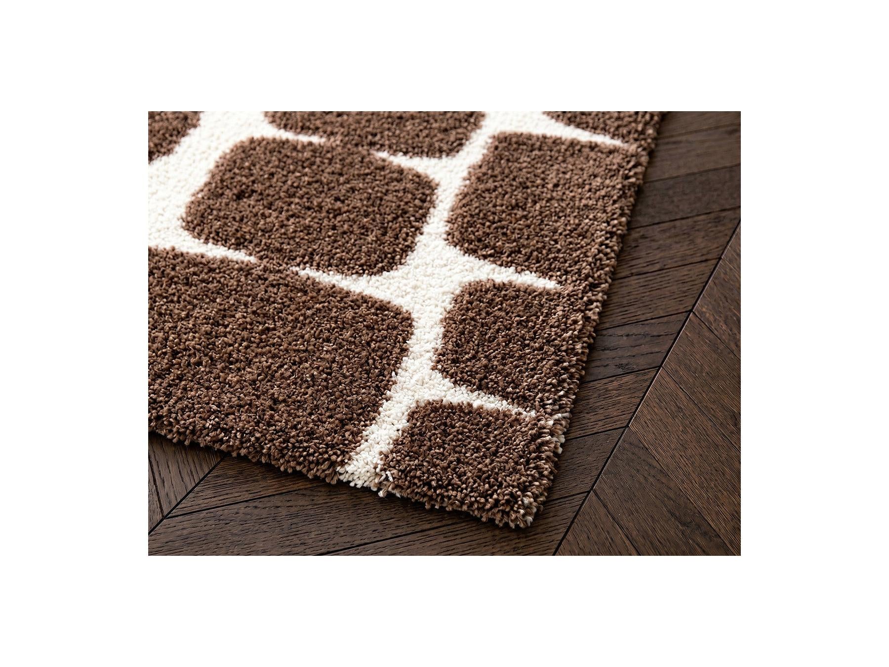 Chino - Long-Pile Rug - Abstract Pattern - Brown