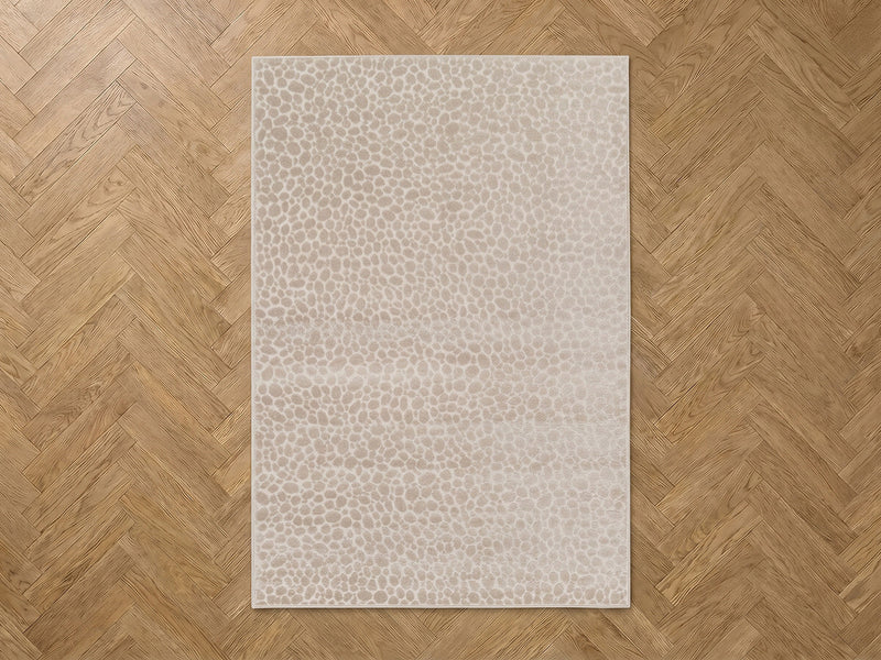 Giso - Tapis Poils Ras - Motif Abstrait - Beige