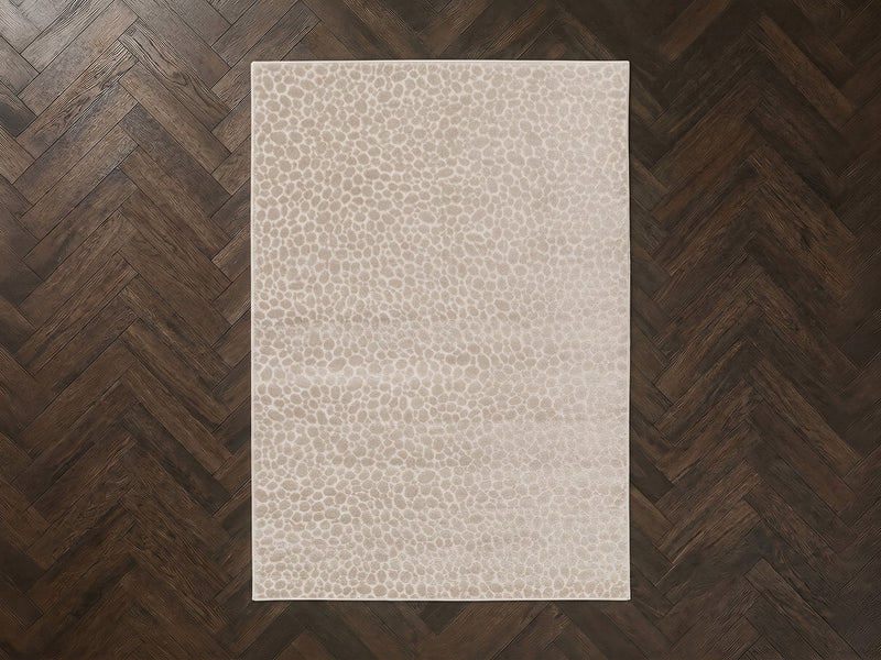 Giso - Tapis Poils Ras - Motif Abstrait - Beige