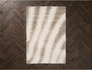 Tirasu - Tapis Poils Longs - Motif Abstrait - Beige