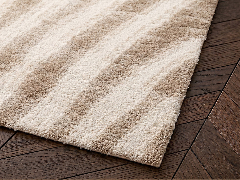 Tirasu - Tapis Poils Longs - Motif Abstrait - Beige