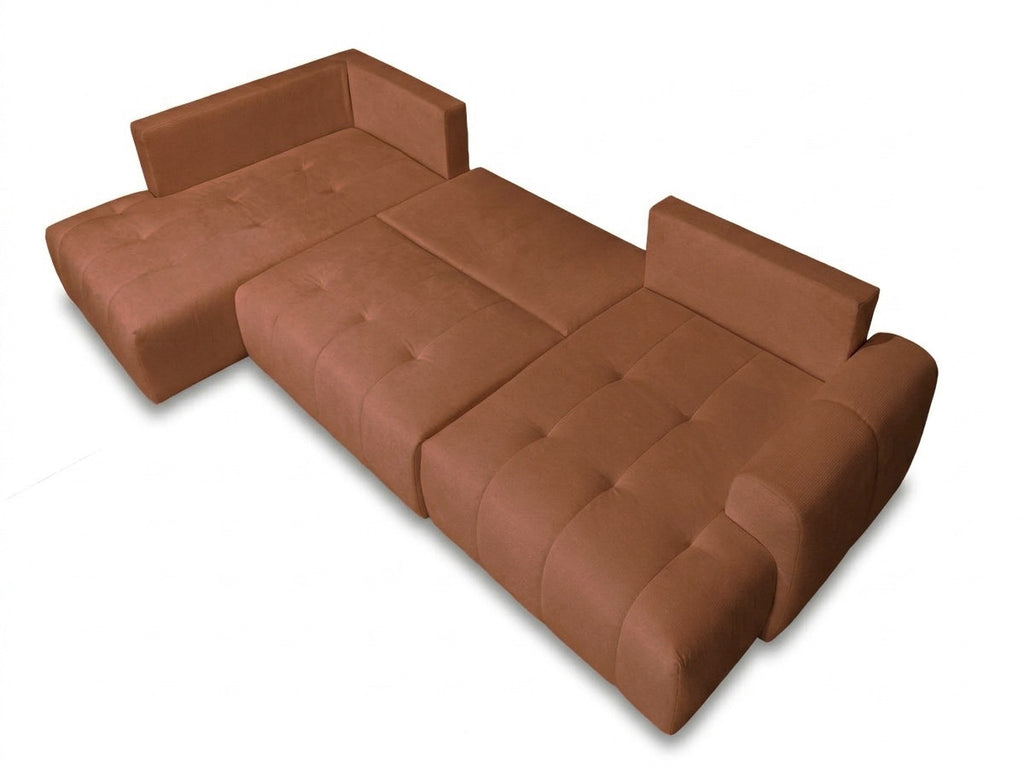 Roxelane - Canapé Panoramique Convertible - Tissu Chiné - Angle Droit