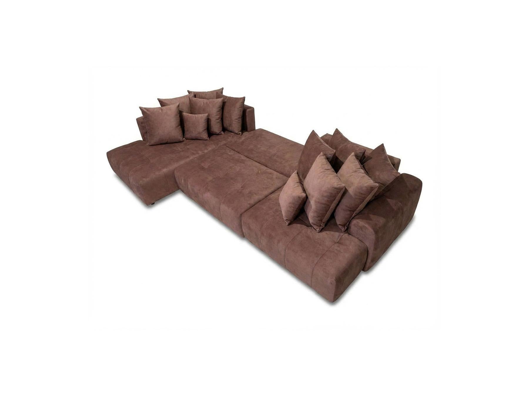 Roxelane - Canapé Panoramique Convertible - Tissu Chiné - Angle Droit