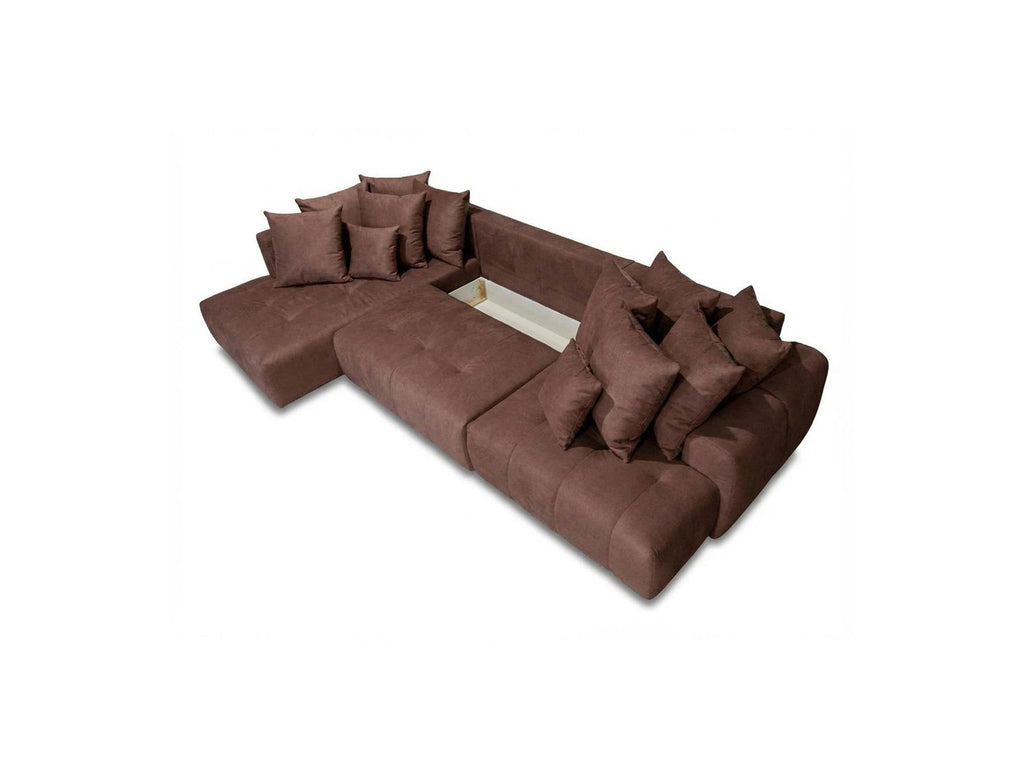Roxelane - Canapé Panoramique Convertible - Tissu Chiné - Angle Droit