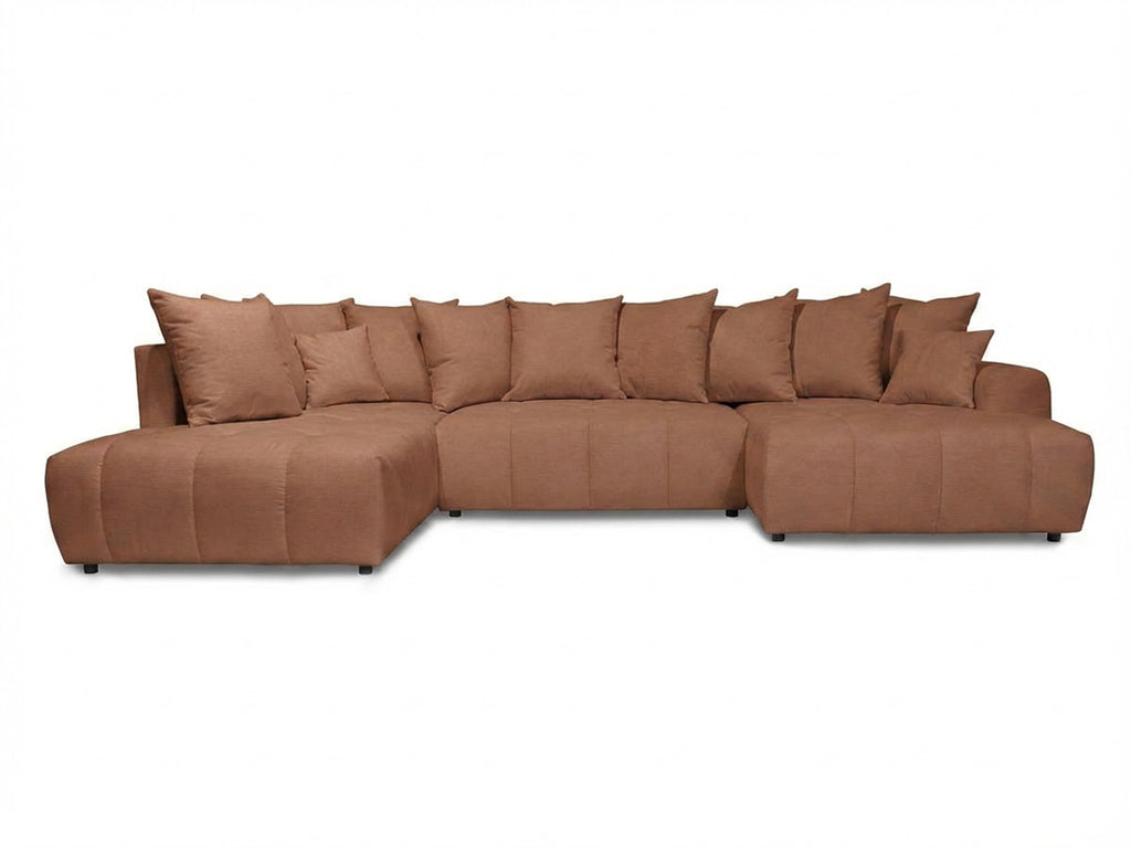 Roxelane - Canapé Panoramique Convertible - Tissu Chiné - Angle Droit