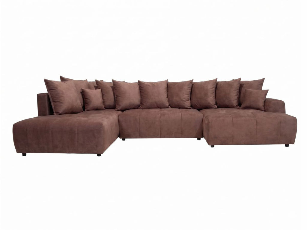 Roxelane - Canapé Panoramique Convertible - Tissu Chiné - Angle Droit