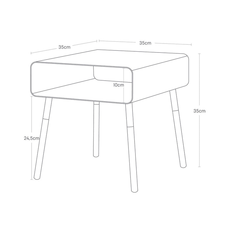 Table D'Appoint Basse - Blanc