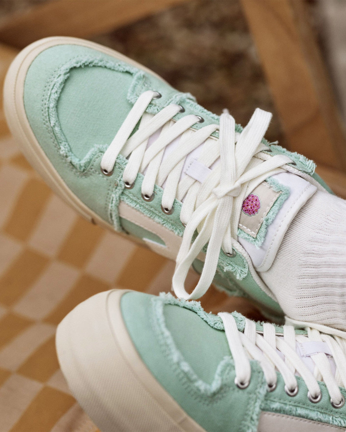 Mint Green Canvas Trainers