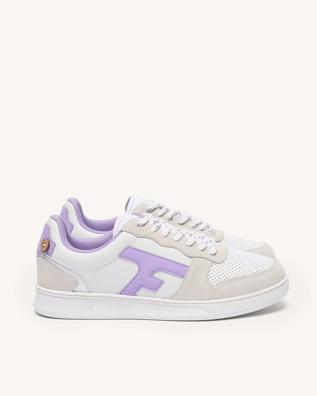 Sneaker Bianche & Viola Chiaro in Pelle