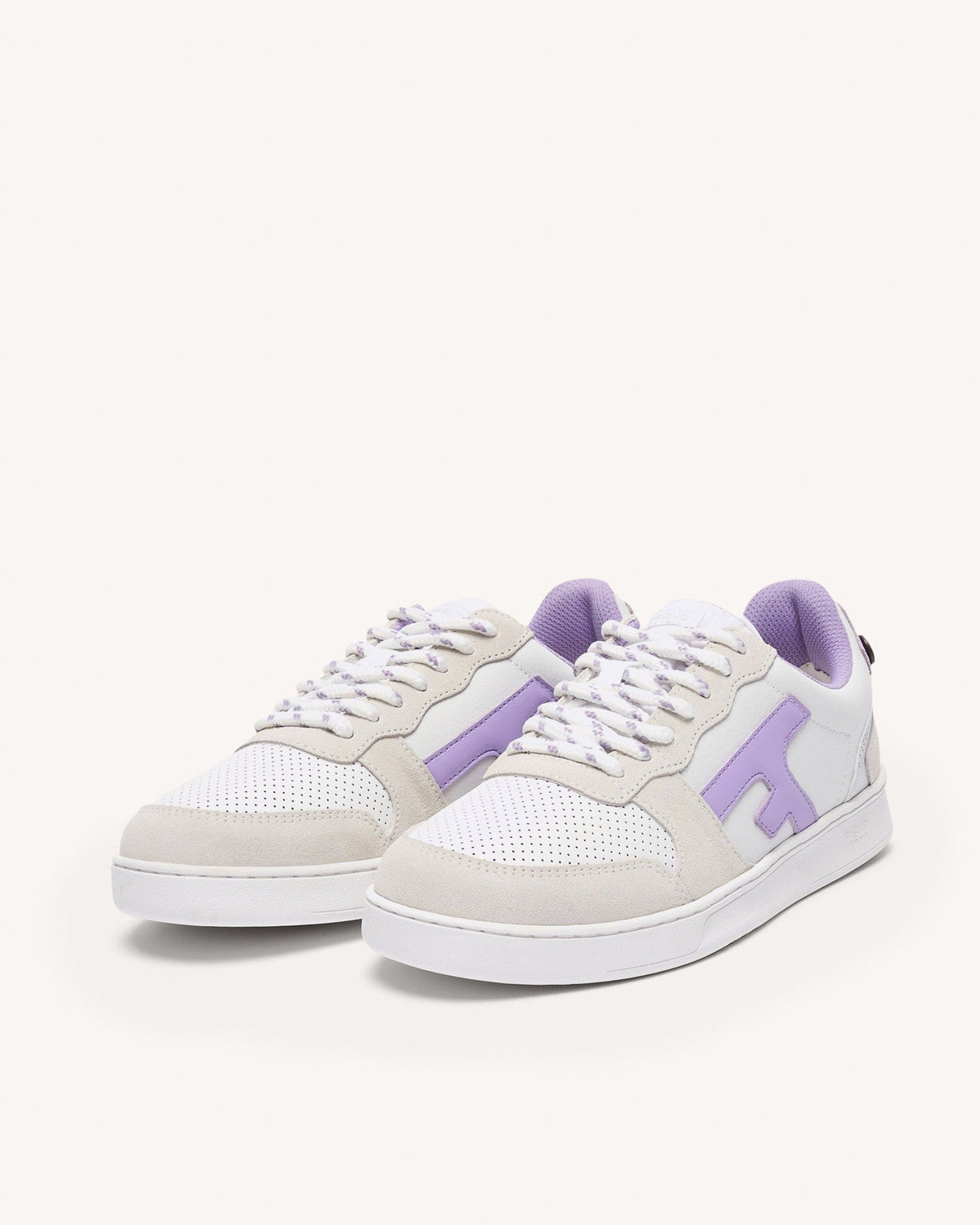 Sneaker Bianche & Viola Chiaro in Pelle