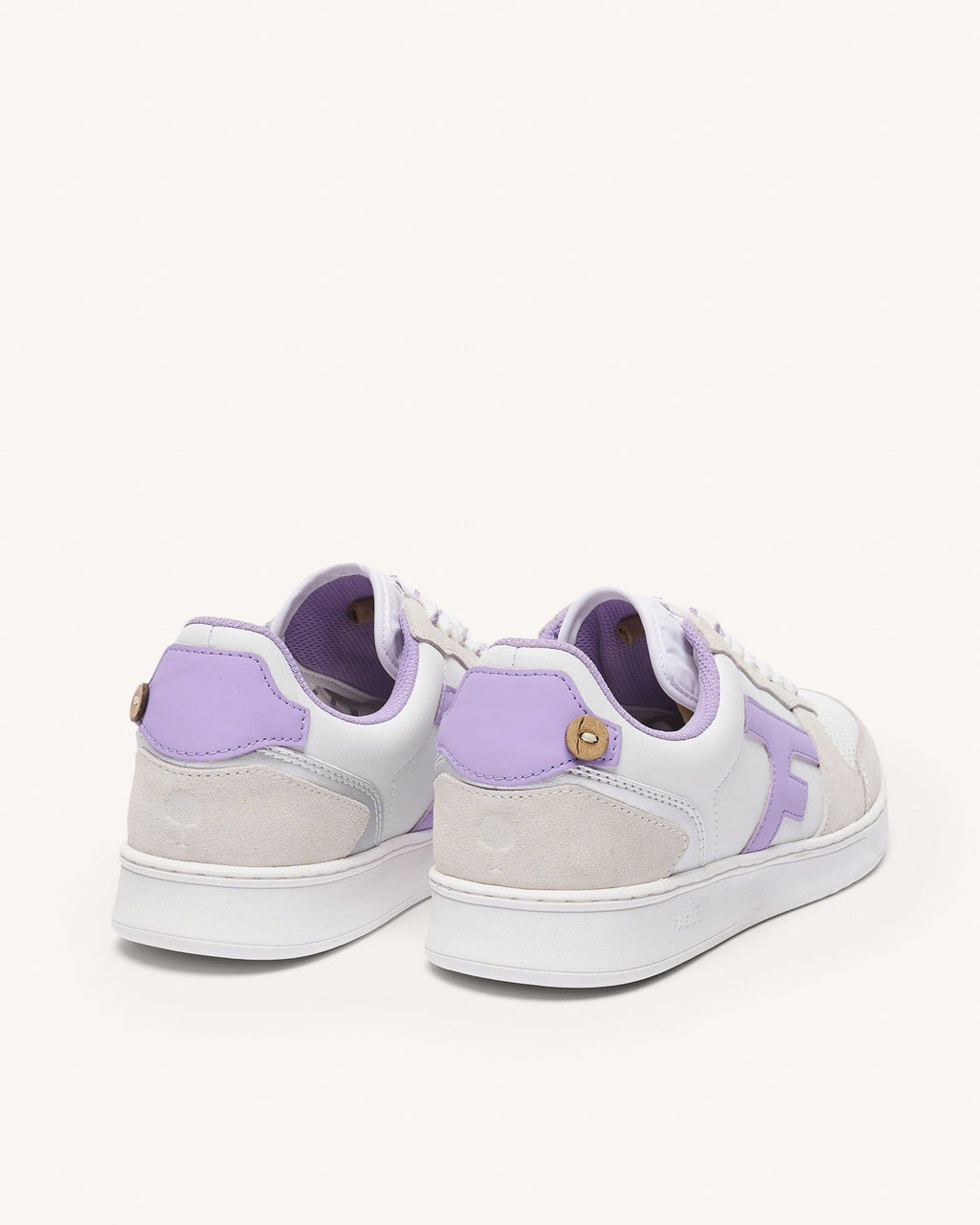 Sneaker Bianche & Viola Chiaro in Pelle