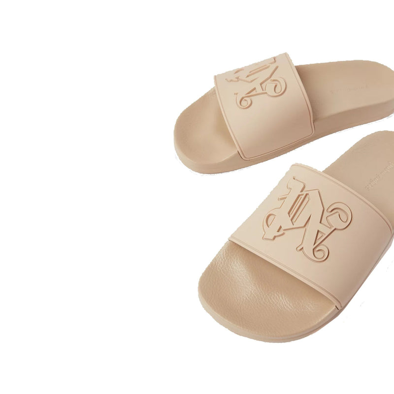 Mules - Palm Angels Monogram Pool  - Beige