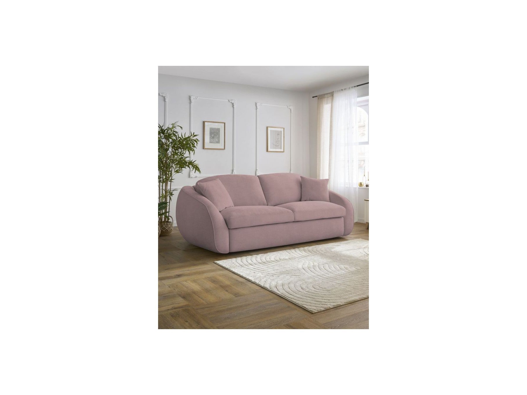 Cezanne Straight Sofa Bed with Express Opening and Smooth Fabric